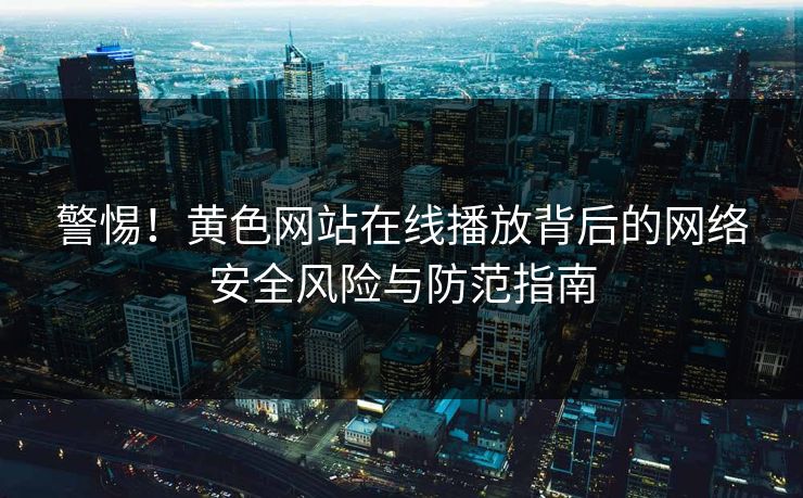 警惕！黄色网站在线播放背后的网络安全风险与防范指南  第1张